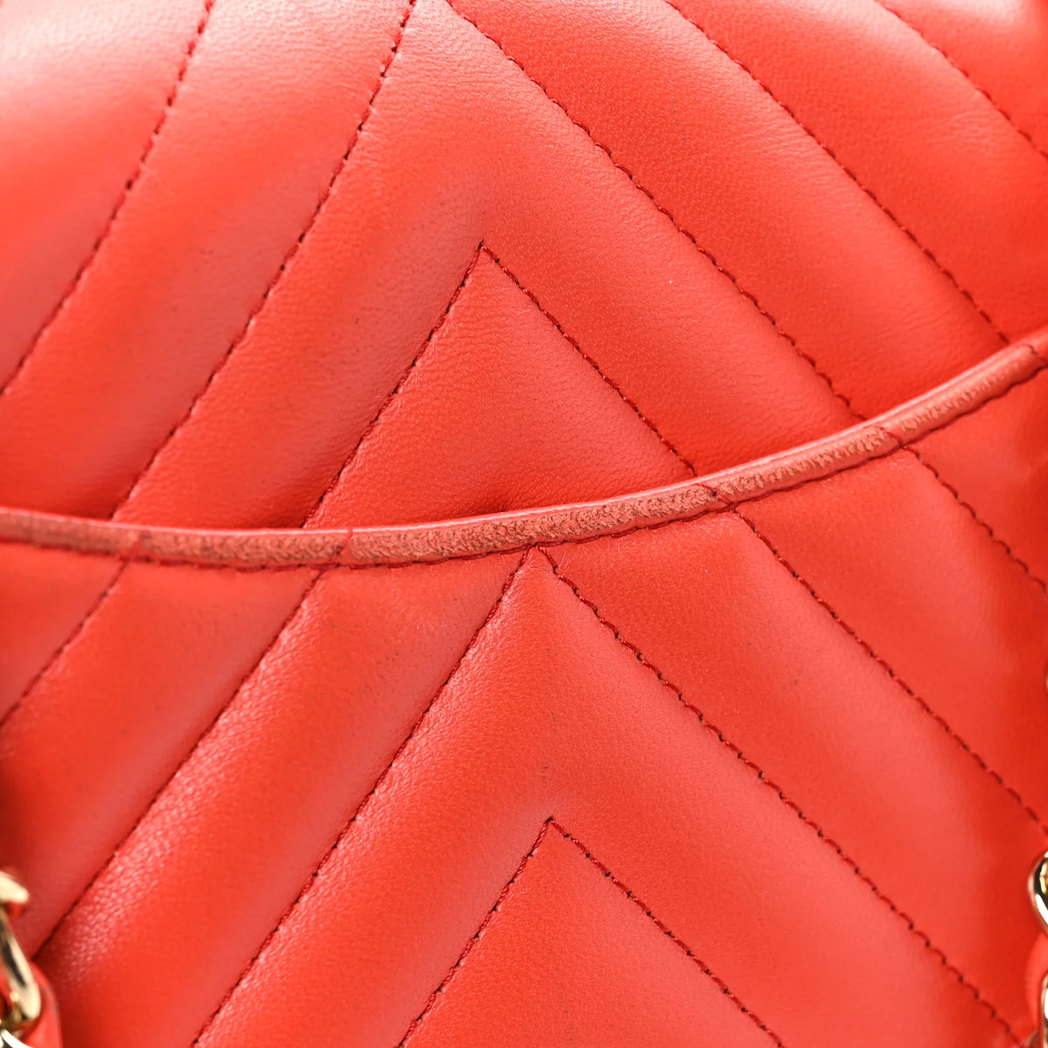 Lambskin Chevron Quilted Mini Rectangular Flap Red - Top Club