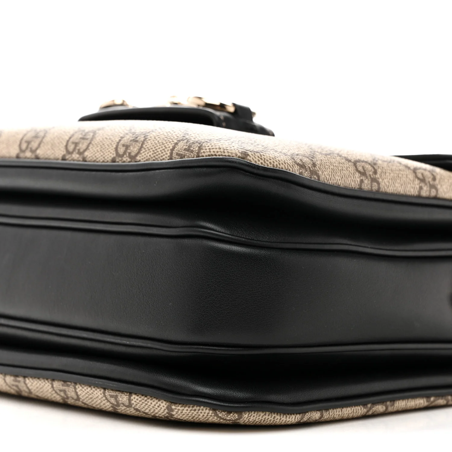 GG Supreme Monogram Horsebit 1955 Soft Small Shoulder Bag Beige Black - Top Club