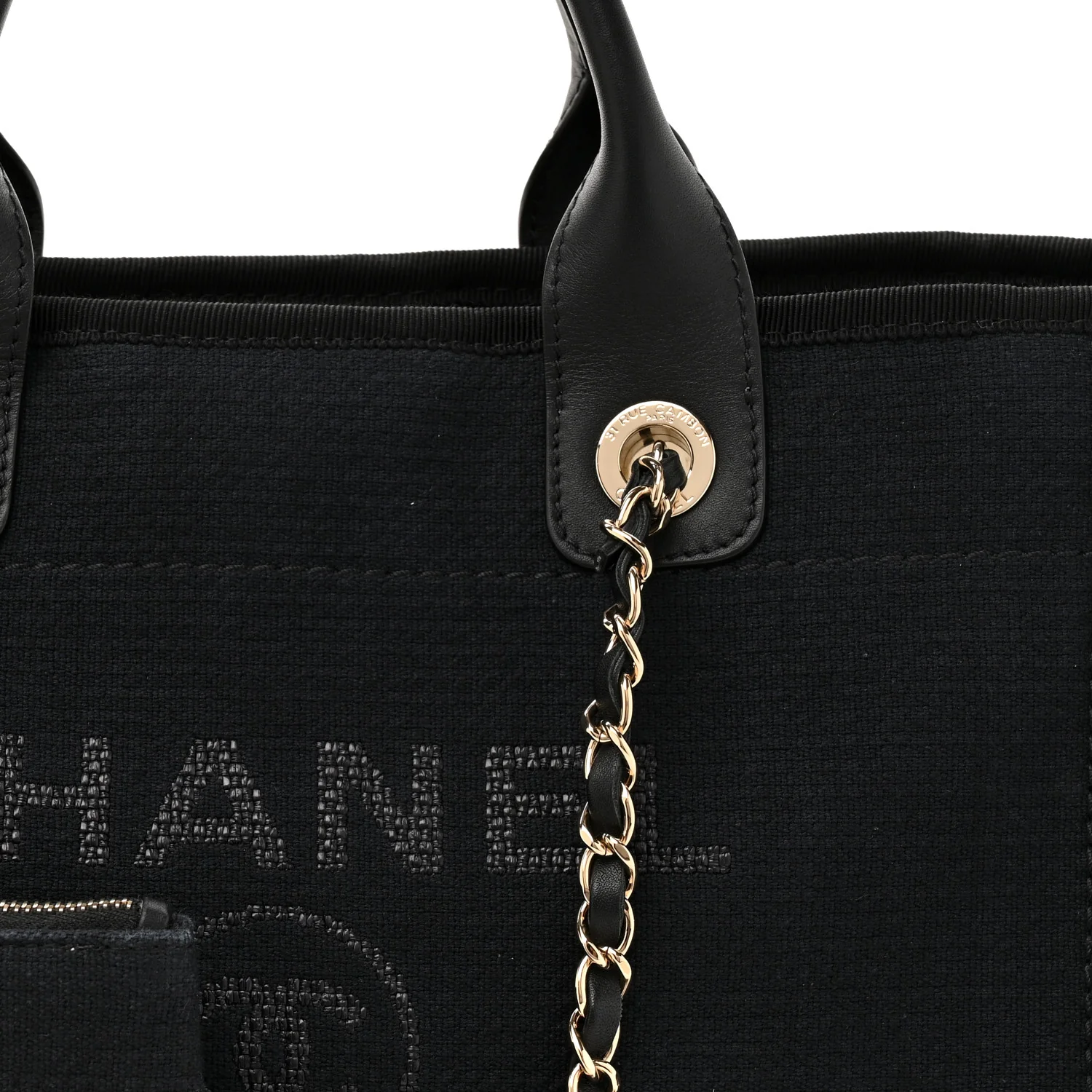 Mixed Fibers Small Deauville Tote Black - Top Club