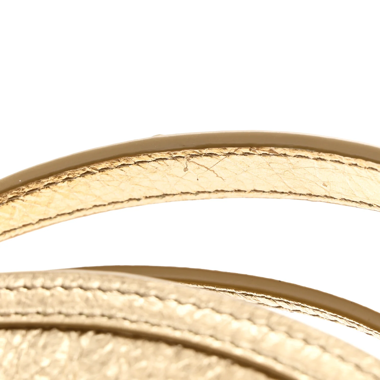 Metallic Tumbled Calfskin Nano Voyou Bag Golden Sand - Top Club