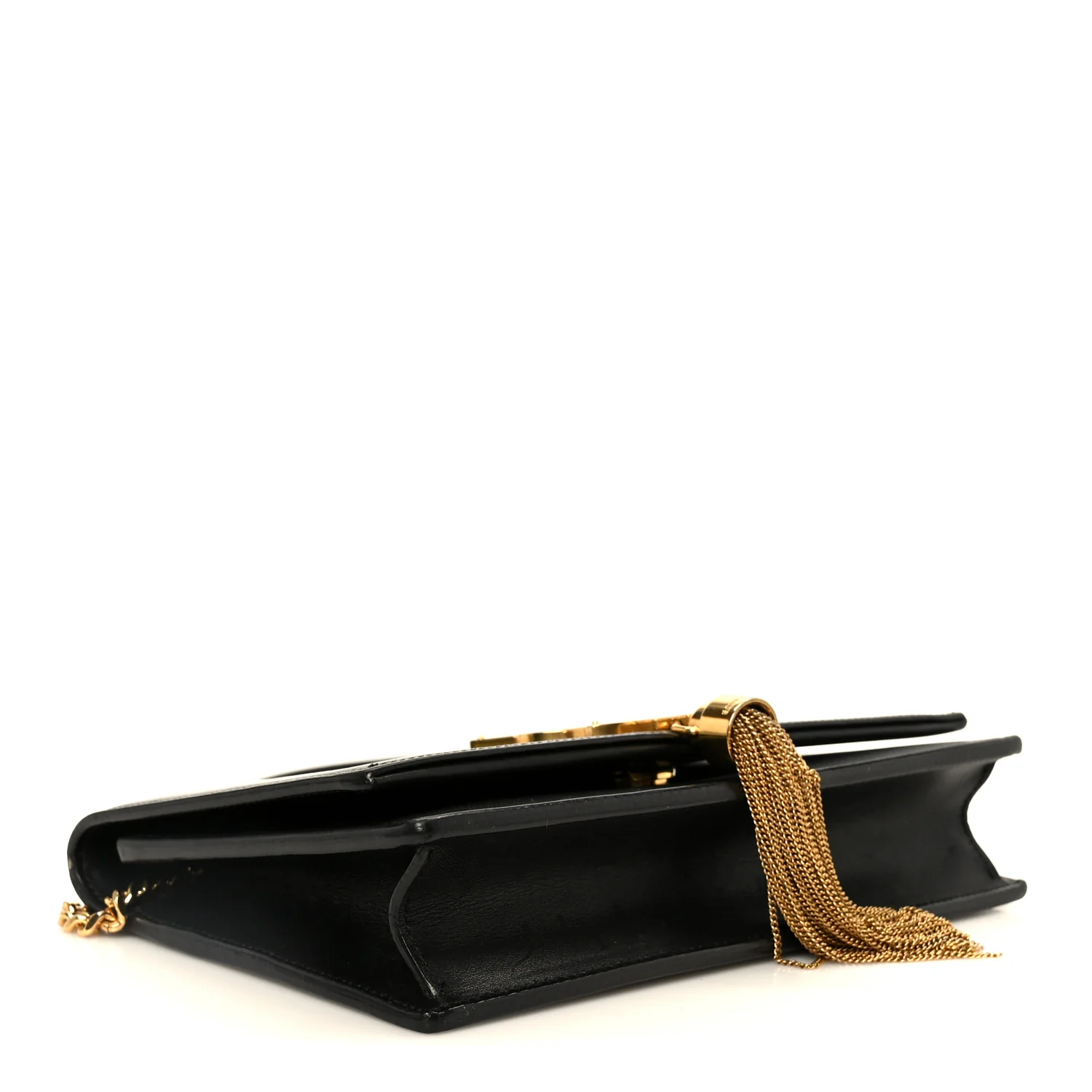 Smooth Calfskin Classic Monogram Kate Tassel Chain Wallet Black - Top Club