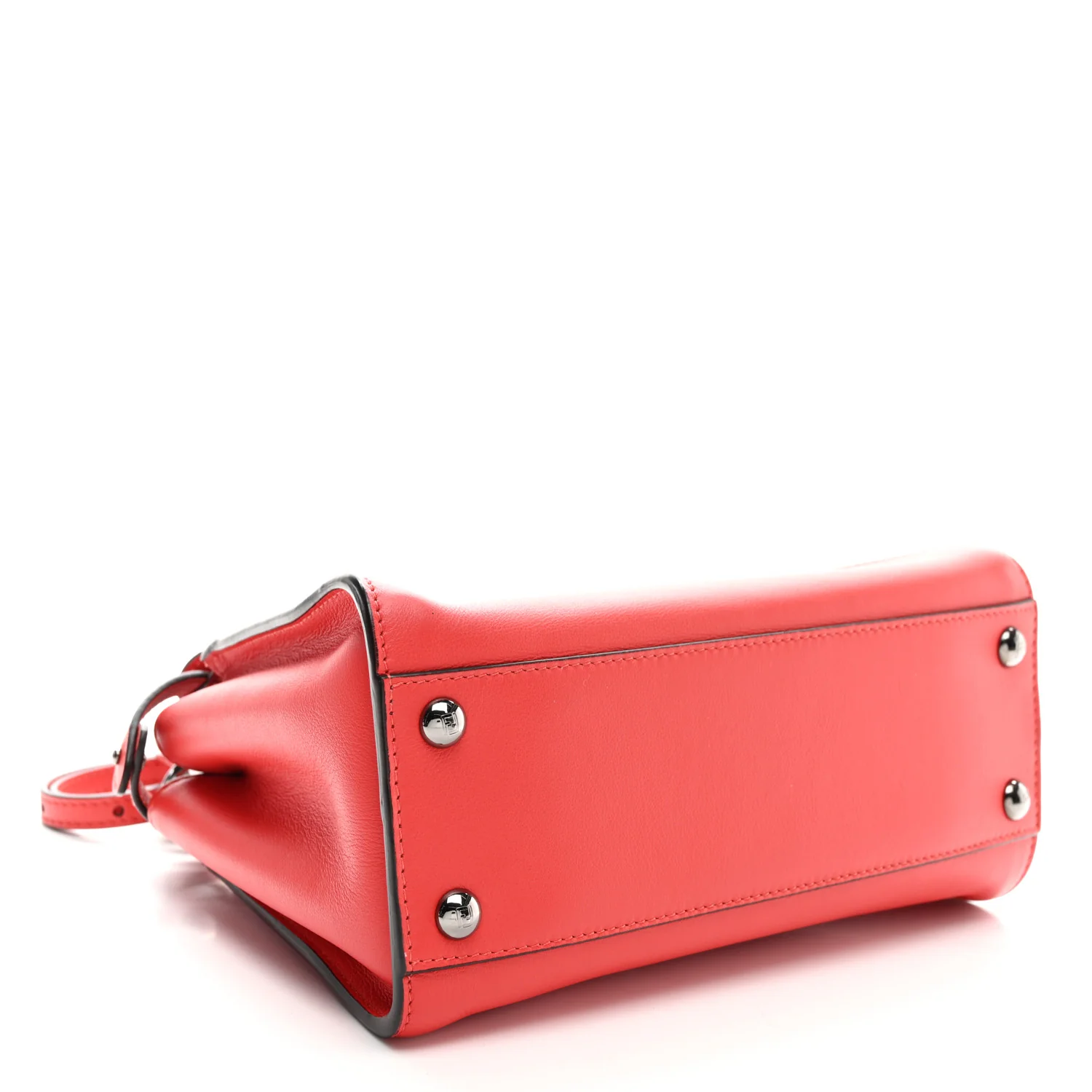 Vitello Seta Nappa Mini Plexi Handle Peekaboo Iconic Satchel Pomodoro - Top Club