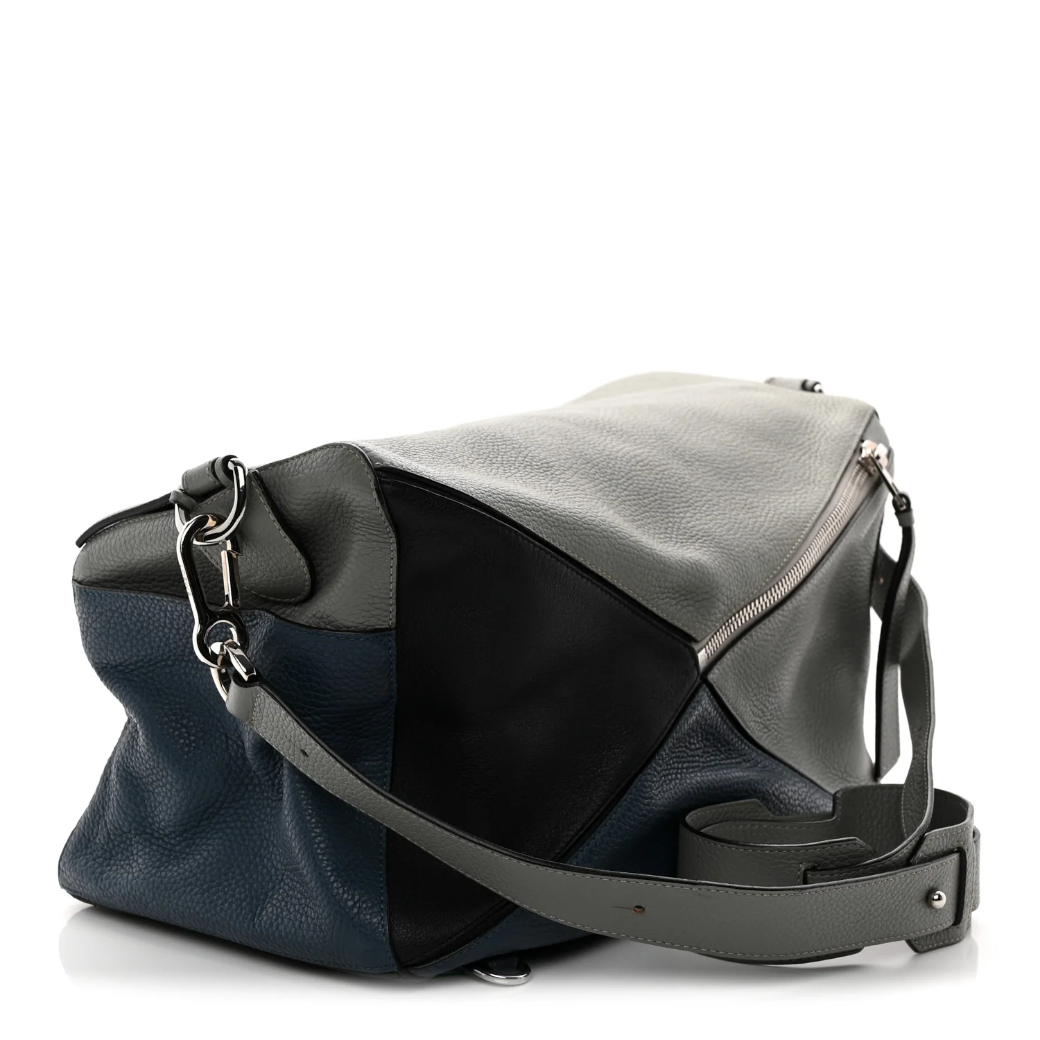 Calfskin Puzzle Bag XL Grey Blue - Top Club