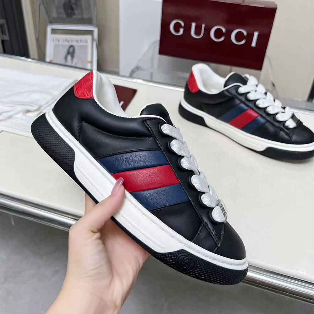 Gucci Ace Web Stripe leather sneakers - Top Club