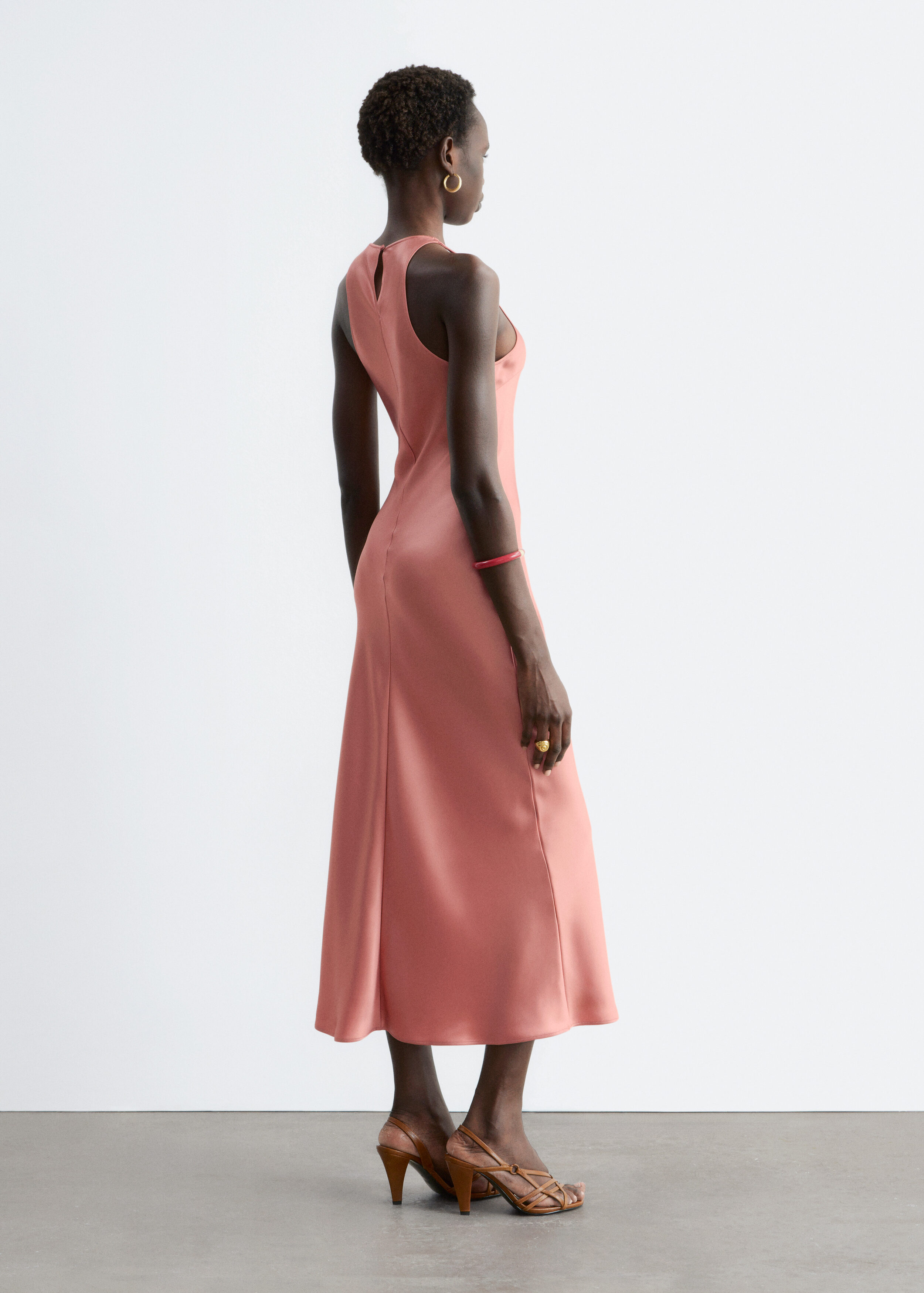 & Other Stories SLEEVELESS SATIN MIDI DRESS