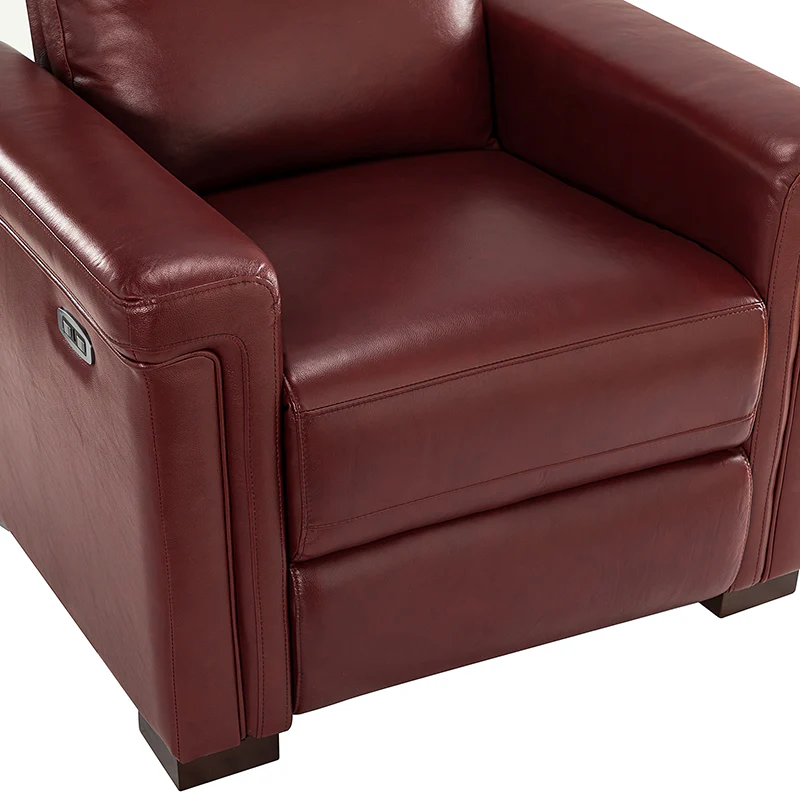 Lea 36.02" Wide Genuine Leather Power Recliner