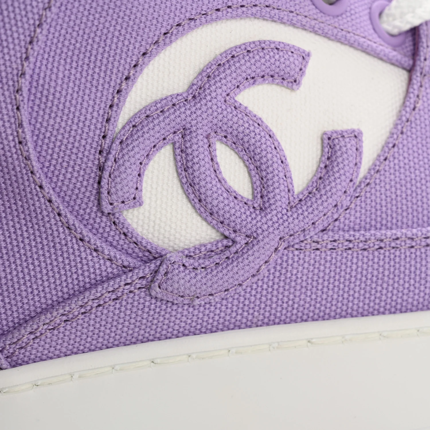 Cotton High Top Sneakers 38 Purple White - Top Club