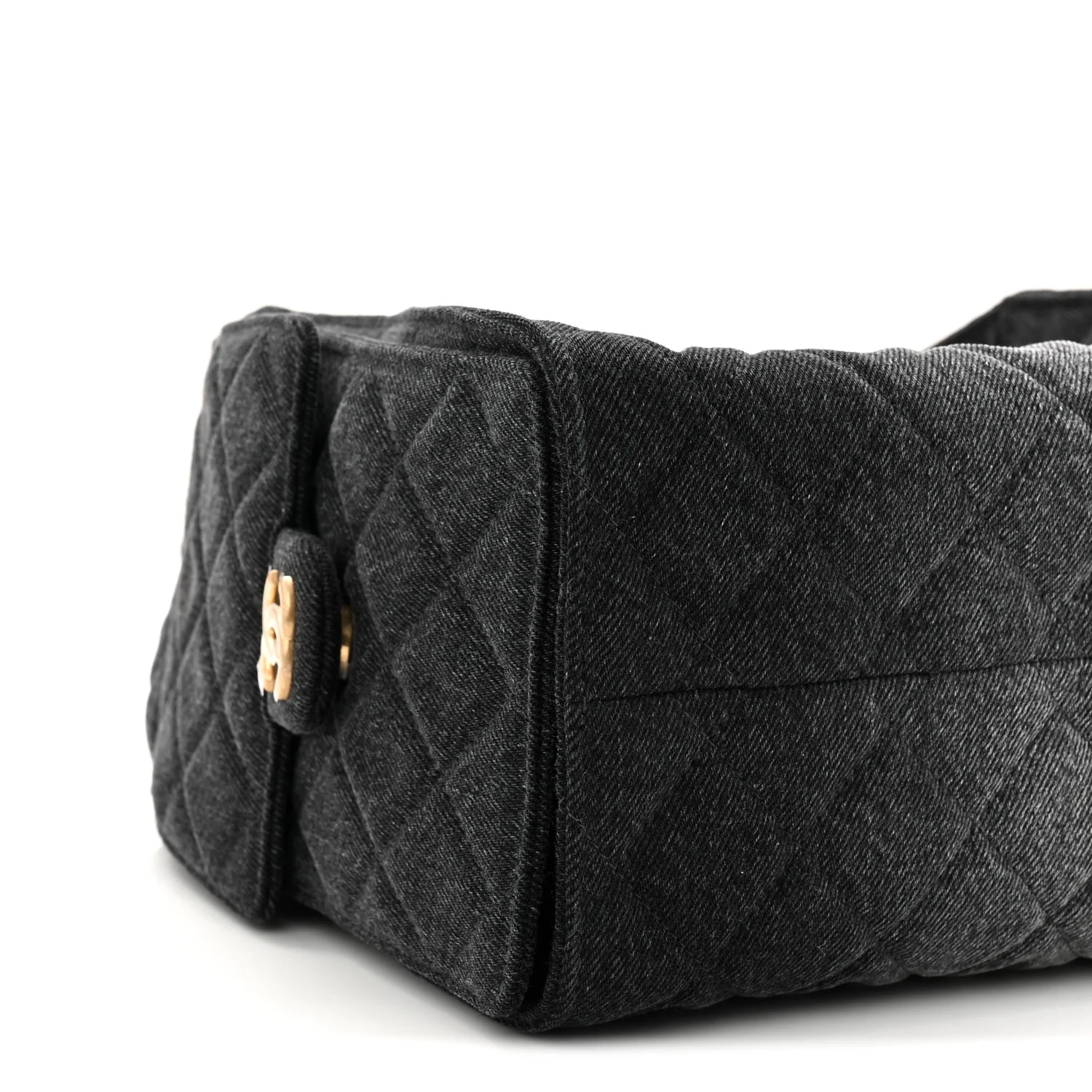 Washed Denim Quilted Small Chanel 25 Handbag Black - Top Club