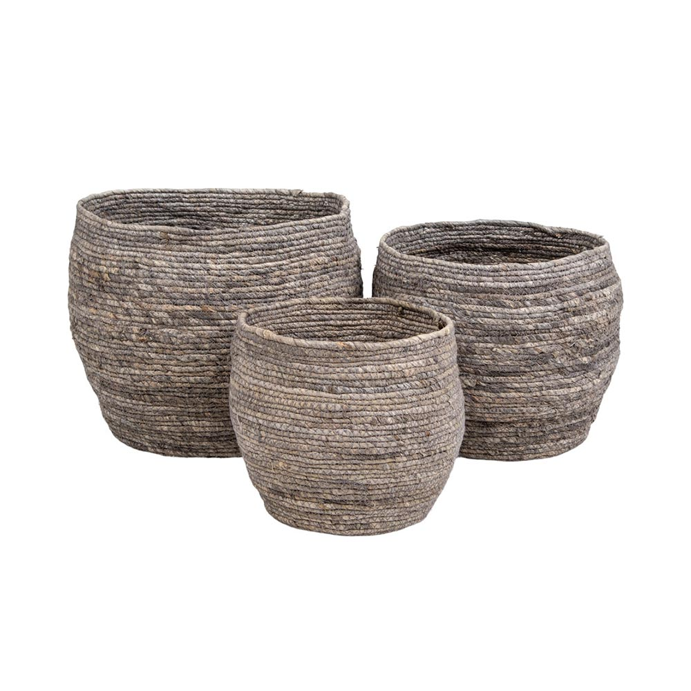 Opbergmanden Sanne (set van 3) Grijs