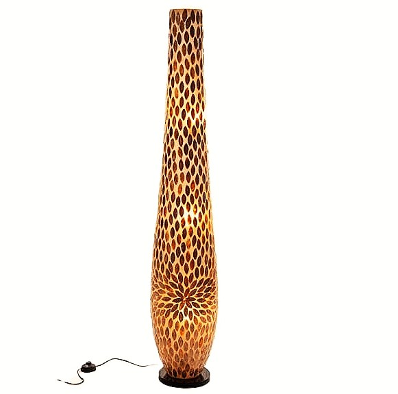 Vloerlamp flower gold capiz vaas 150 cm