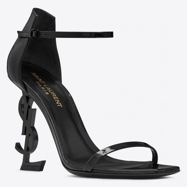 Saint Opyum 110mm Sandals Black Palent Leather - Top Club