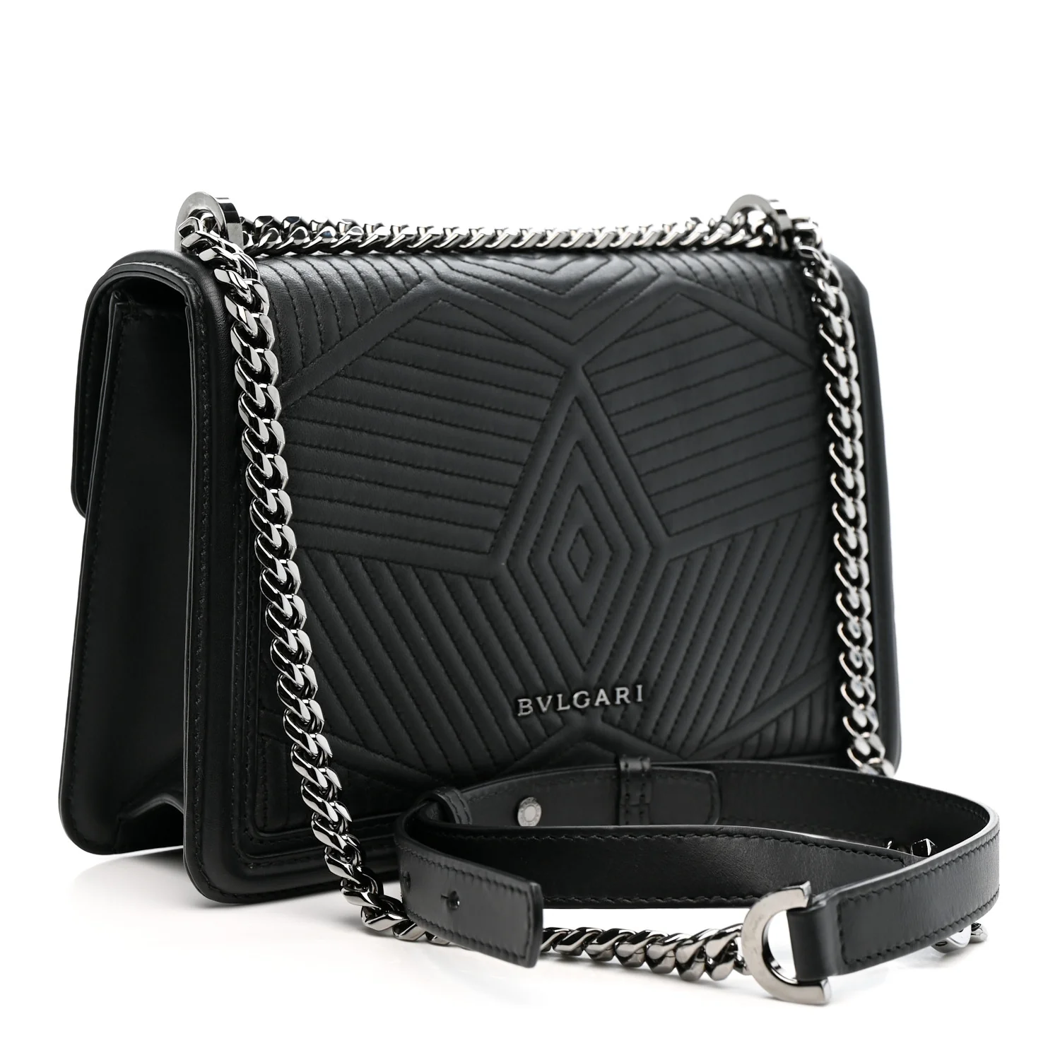 Quilted Nappa Smooth Calfskin Serpenti Forever Diamond Blast Shoulder Bag Black - Top Club
