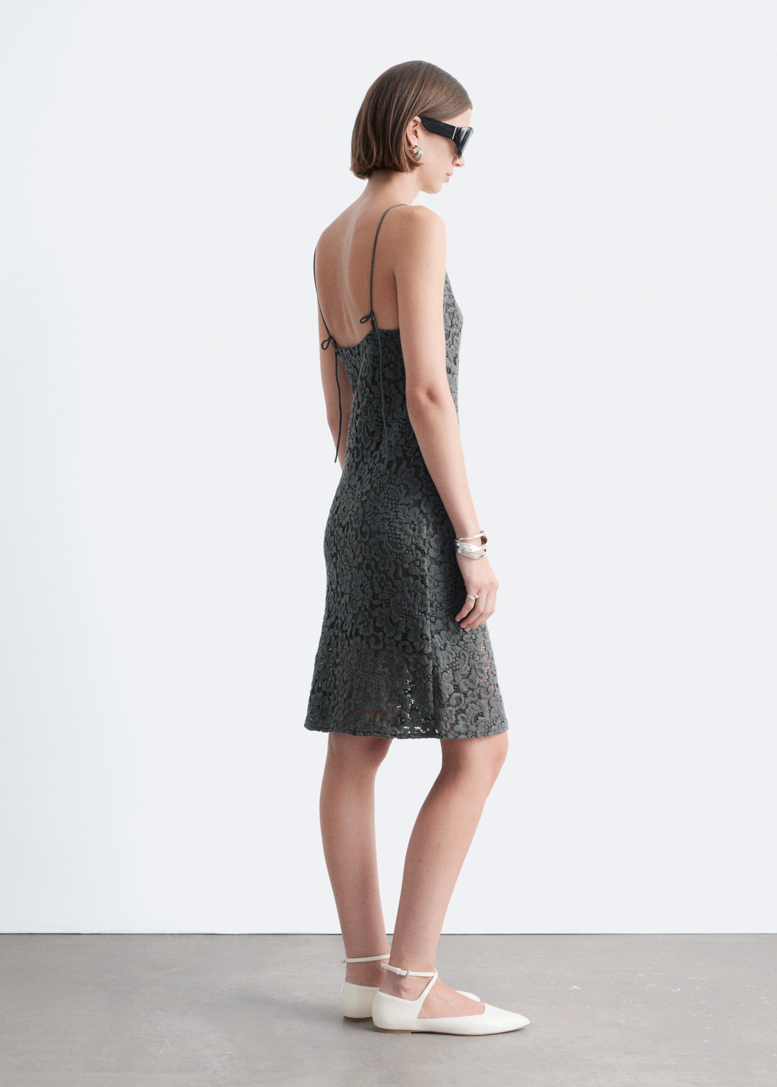 & Other Stories LACE MIDI DRESS