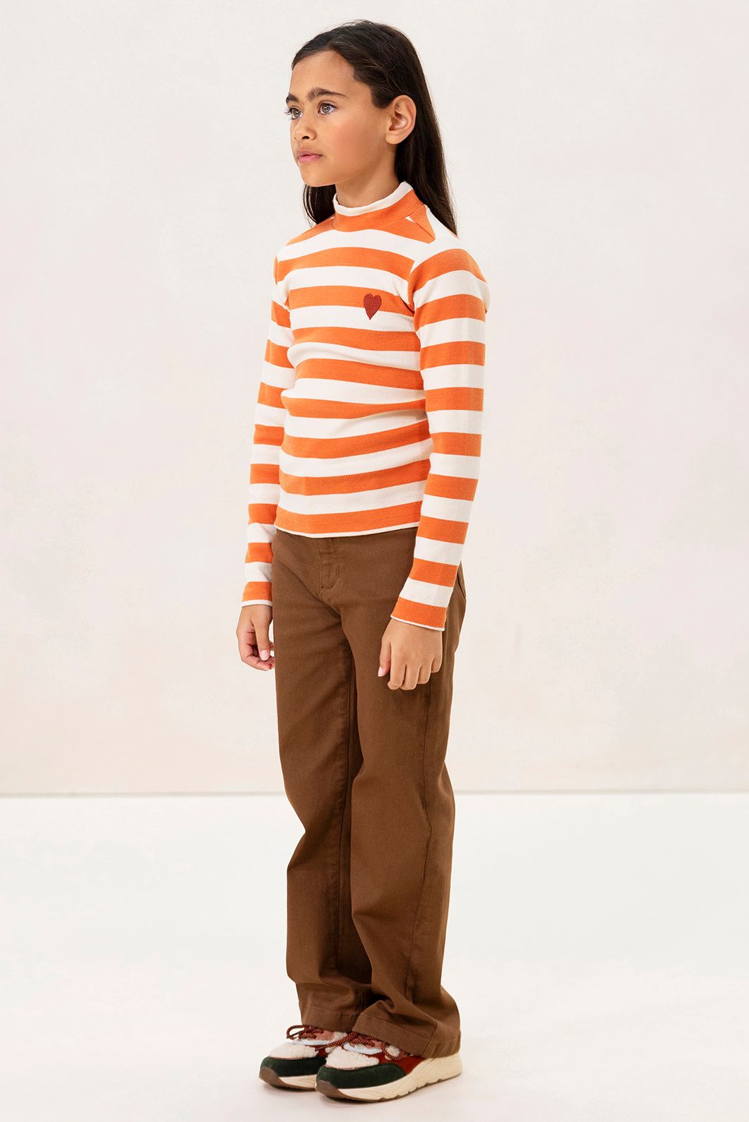 Lichtbruine denim wide leg jeans