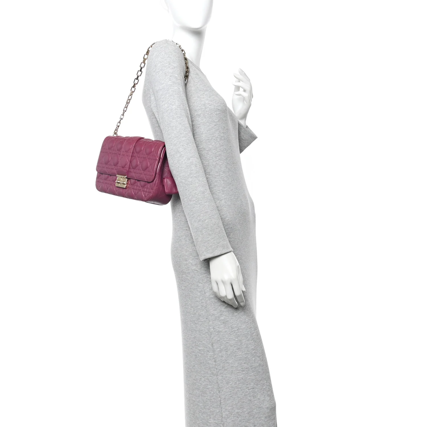 Lambskin Cannage Medium Miss Dior Flap Fuchsia - Top Club