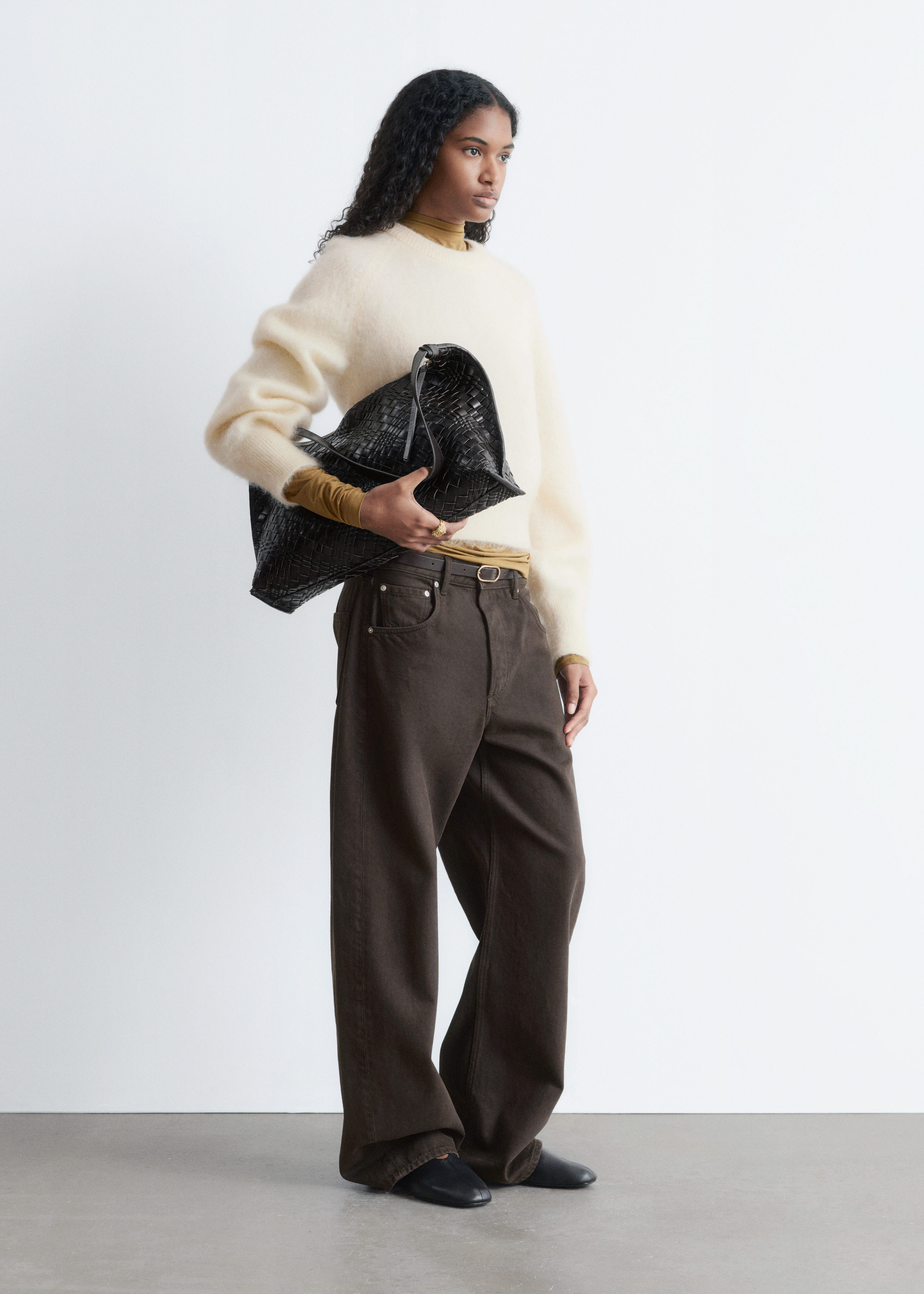 & Other Stories MOHAIR-BLEND BALLOON-SLEEVE JUMPER