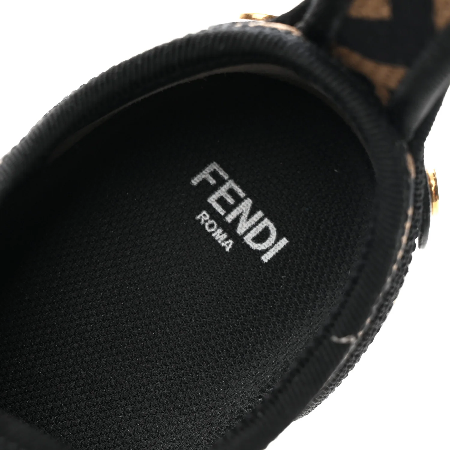 Fabric FF Micro-Perforated Rise Low Top Sneakers 36 Tobacco Black - Top Club