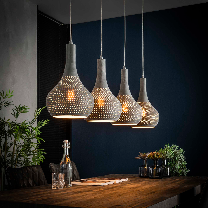 Hanglamp Renese punch Grijs