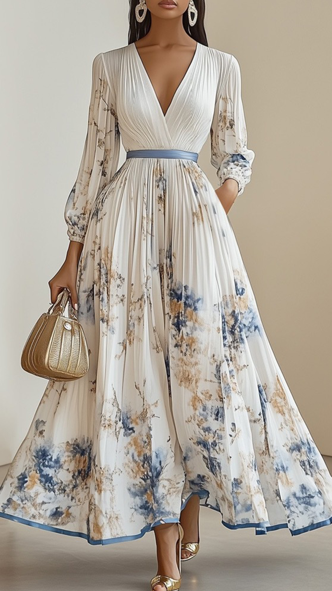 Women's Floral Print Cotton-Blend Maxi Dress - Nordfashionstorm - Women's Clothing, Fashion for You - Nordfashionstorm.com