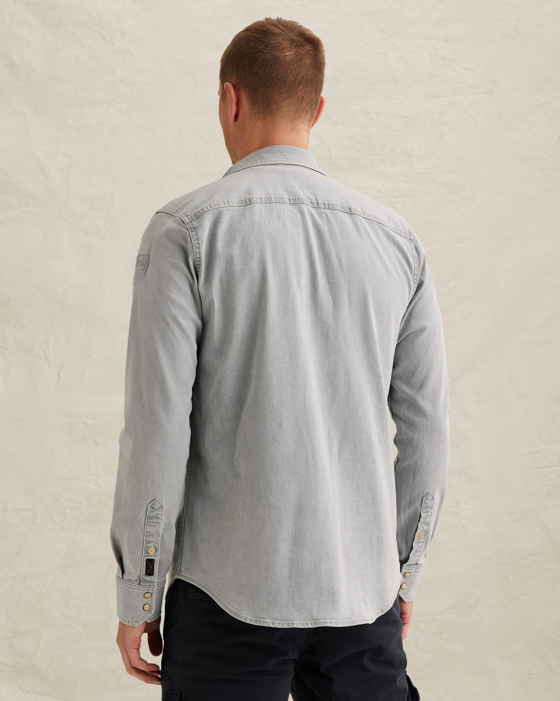 Denim shirt with chest pocketsx