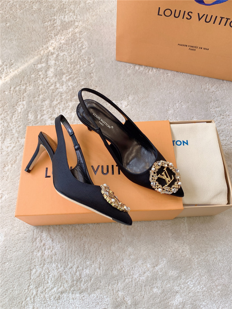 louis vuitton LV silk diamond buckle high heels - Sneaker Replica Workshop