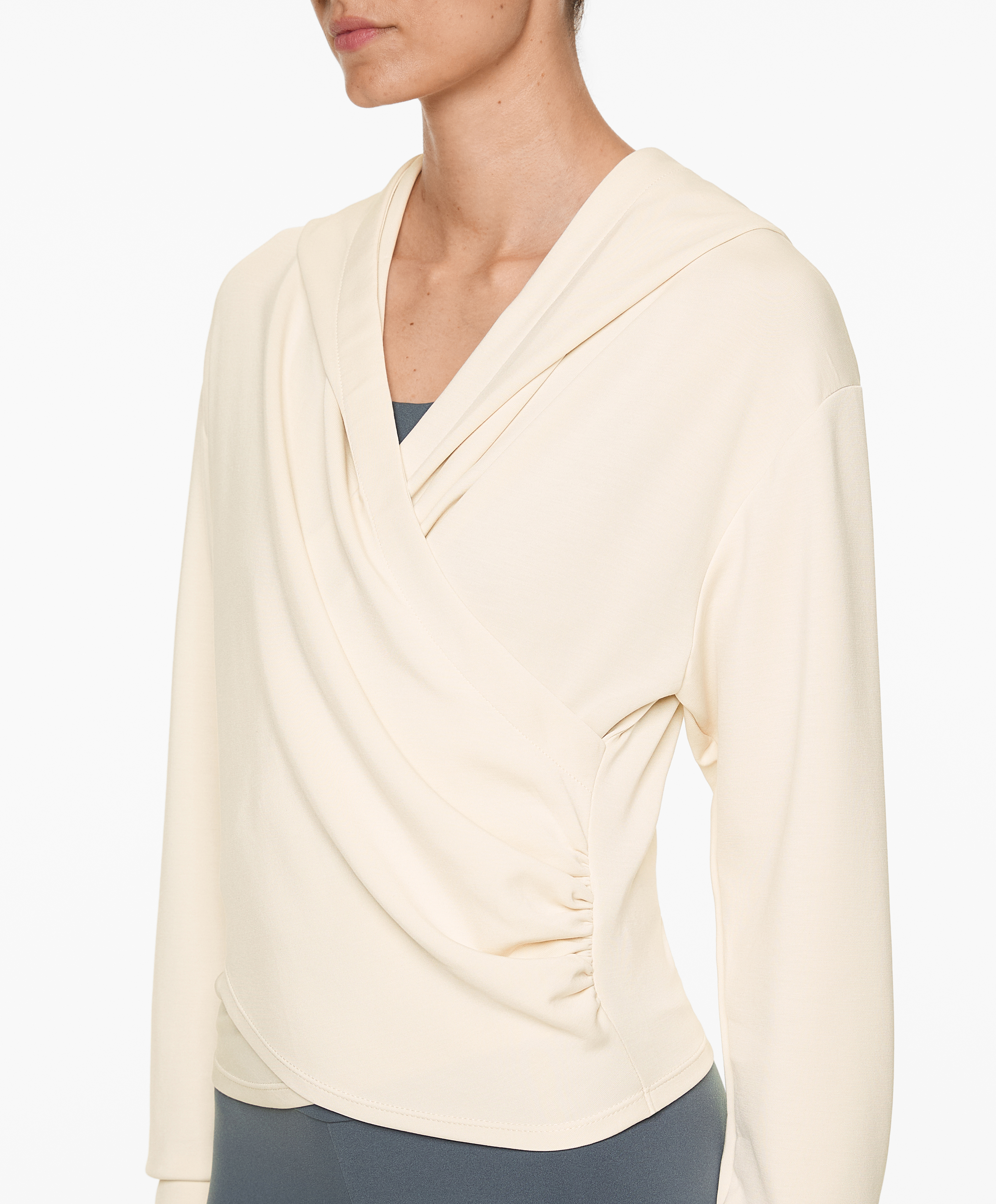 OYSHO Crop wrap sweatshirt with modal