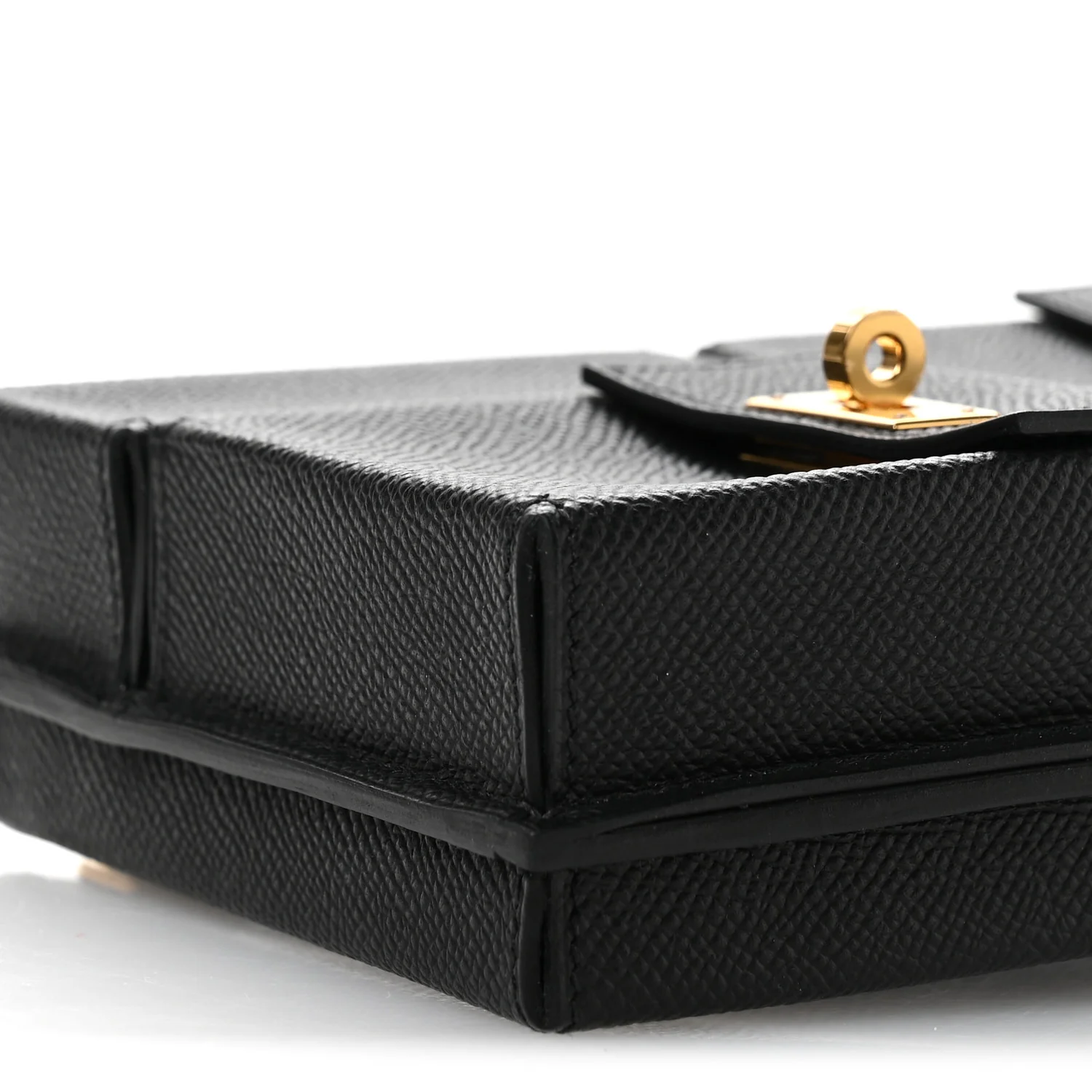 Epsom Kelly Multi Pocket Pochette To Go Black - Top Club