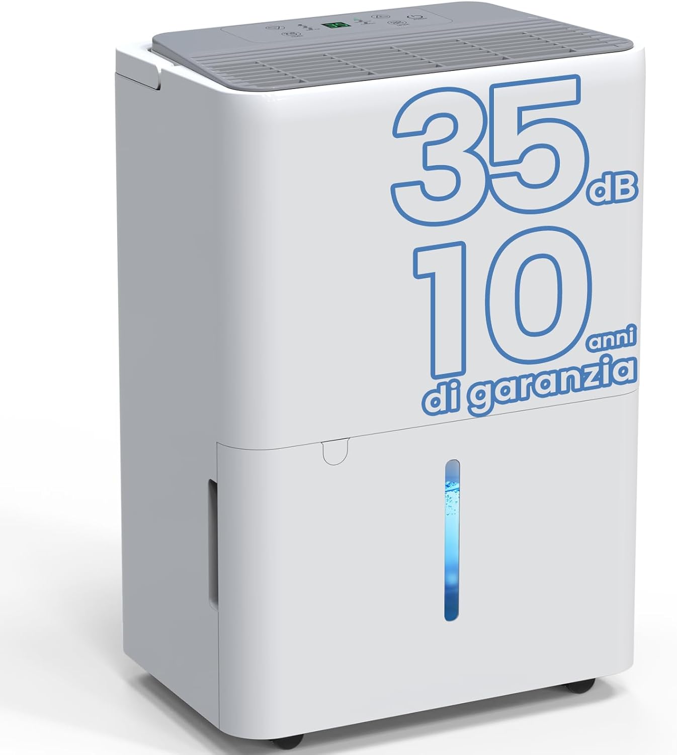 Newentor Deumidificatore Casa Muffa 12L/g adatto fino a 122m³/25m², deumidificatori elettrico con Tanica Estraibile,sensore di umidità, Filtro Lavabile,Timer 24 ore, portatili - Maniglia,Ruote