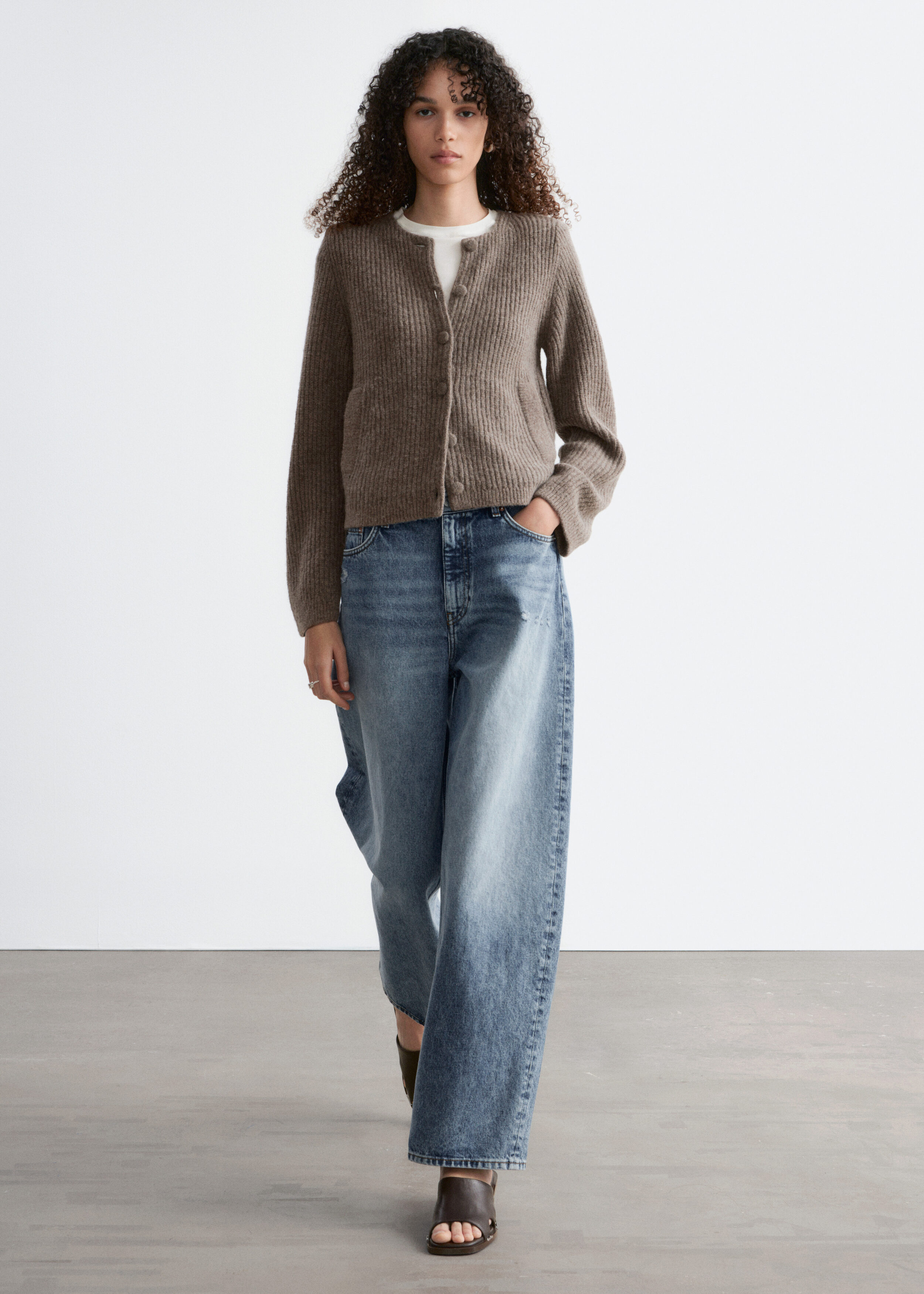 & Other Stories RIB-KNIT CARDIGAN