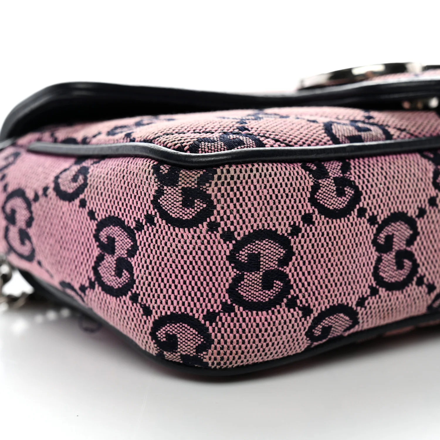 Monogram Multicolor Matelasse Diagonal Super Mini GG Marmont Shoulder Bag Pink Blue - Top Club