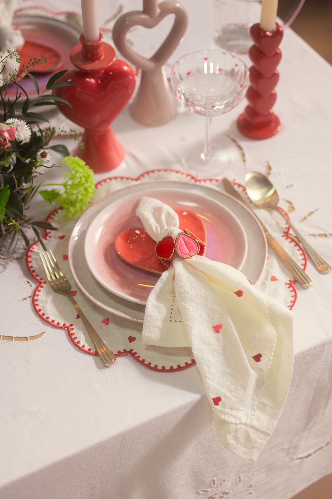 Champagneglazen met hartjes