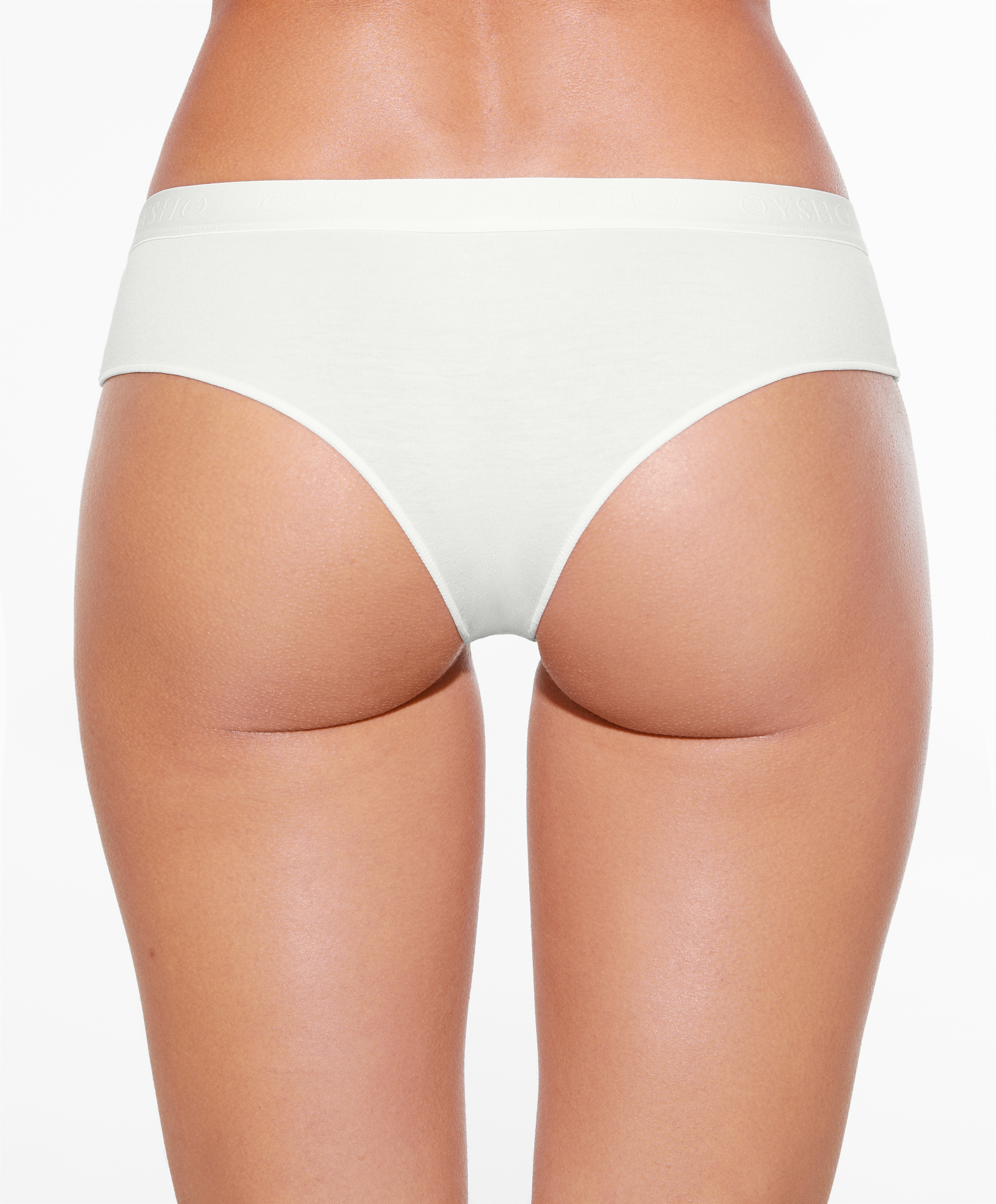 OYSHO 3 comfort cotton blend cheeky briefs with logo