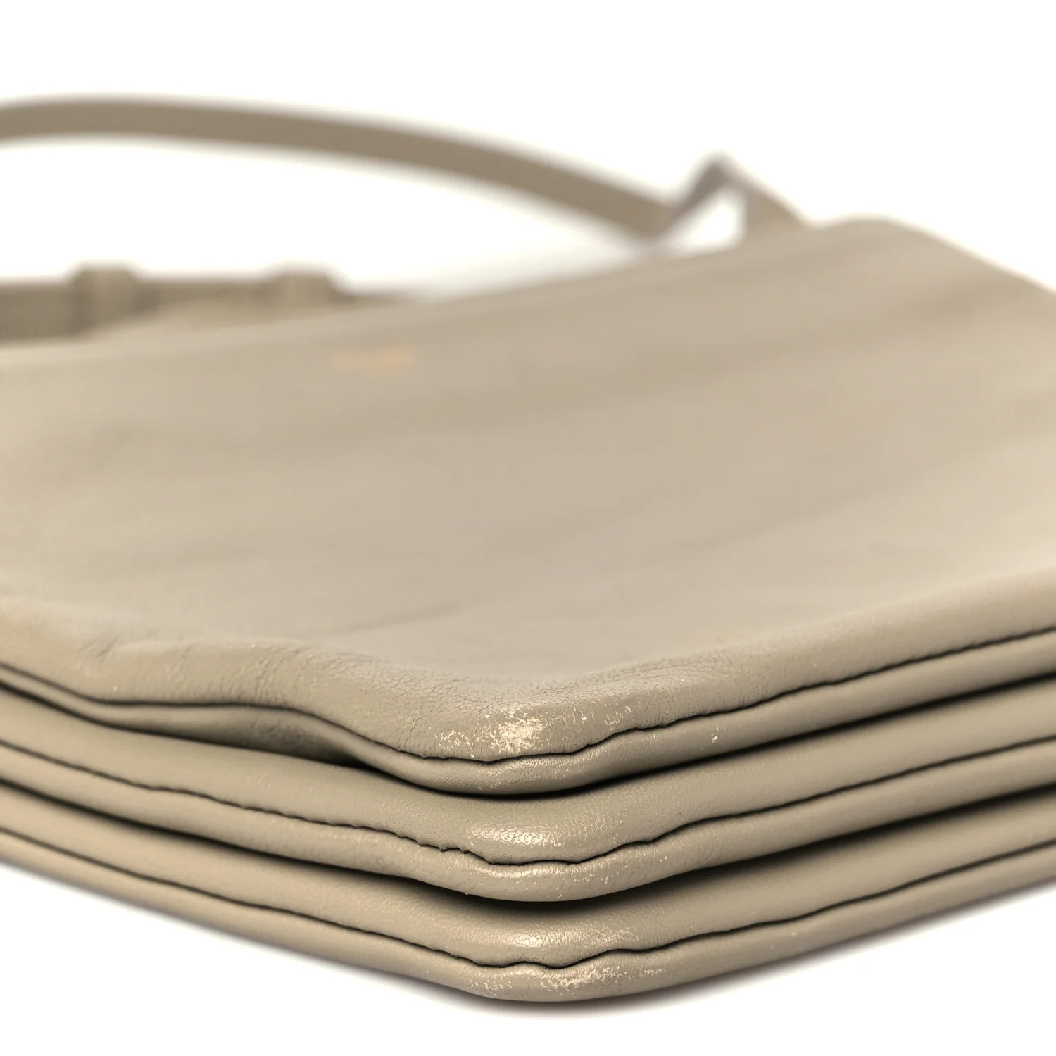 Lambskin Large Trio Crossbody Bag Beige - Top Club