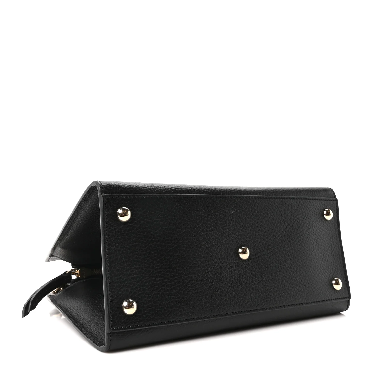 Dollar Calfskin Medium Soho Top Handle Satchel Black - Top Club