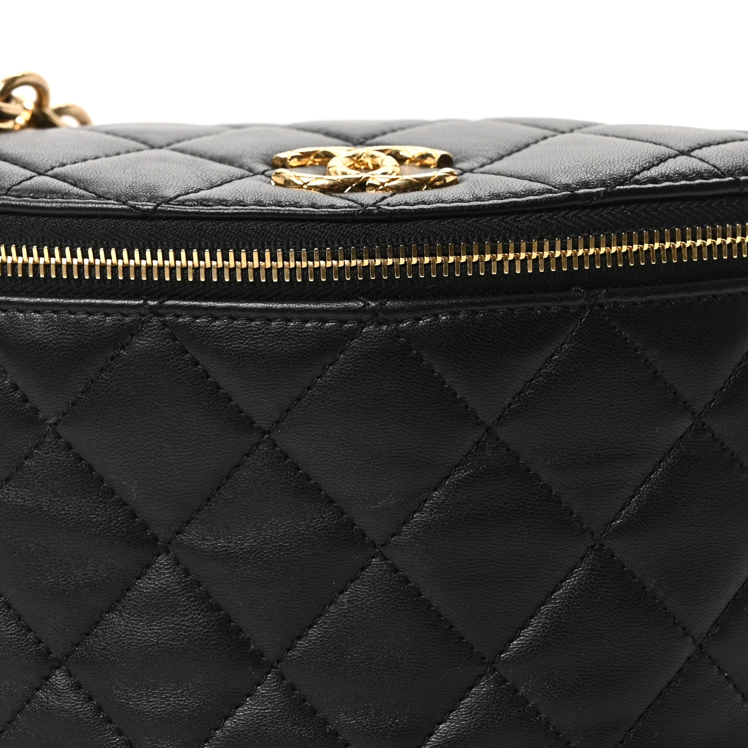 Lambskin Pearl Quilted CC Belt Bag Black - Top Club