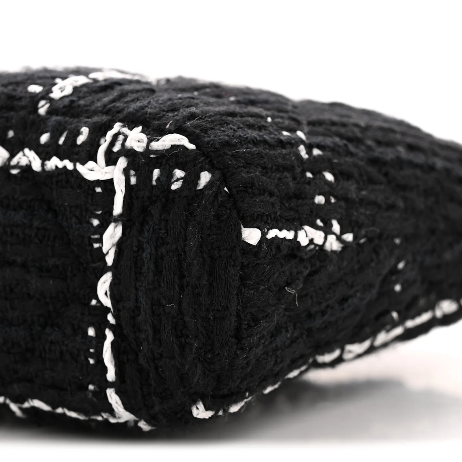 Tweed Quilted Mini Clutch With Chain Black White - Top Club