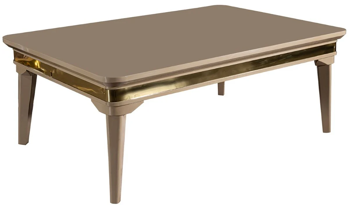 Luxury Art Deco Living Room Set Silver / Black / Beige / Gold - 2 Sofas & 2 Armchairs & 1 Coffee Table - Art Deco Living Room Furniture