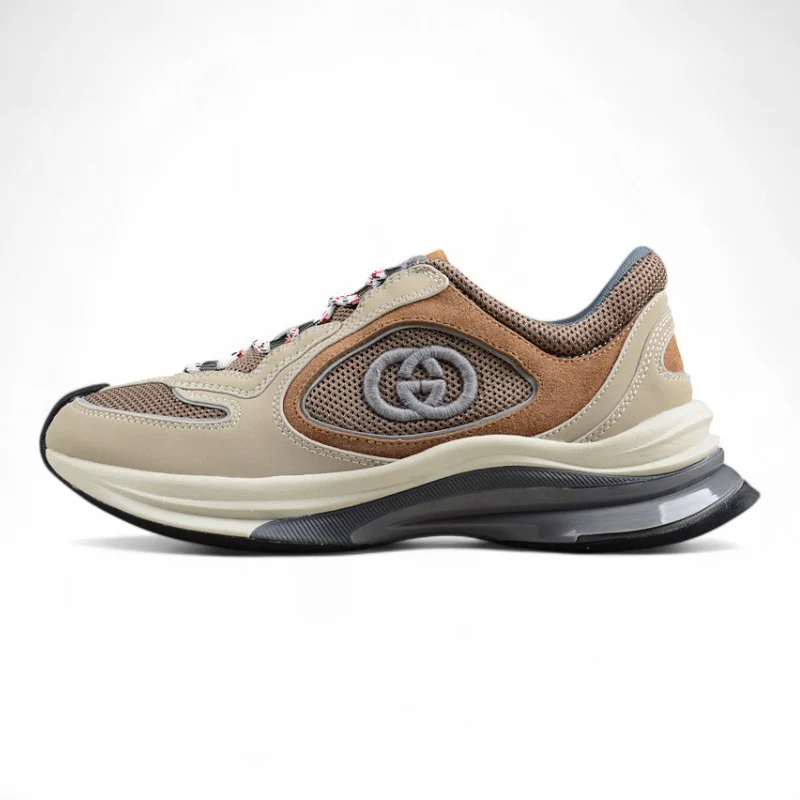 Gucci Men's Run Mesh and Suede Sneaker Beige - Sneaker Replica Workshop