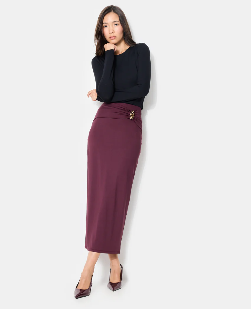 Pimkie Jupe longue en maille avec ceinture fantaisie
