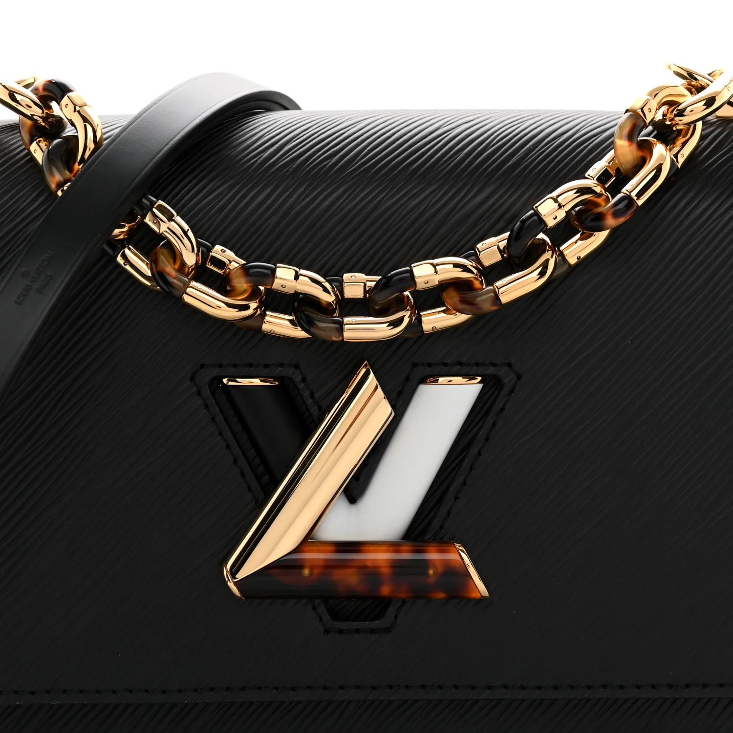 Epi Tortoiseshell Twist Shoulder Bag MM Black - Top Club