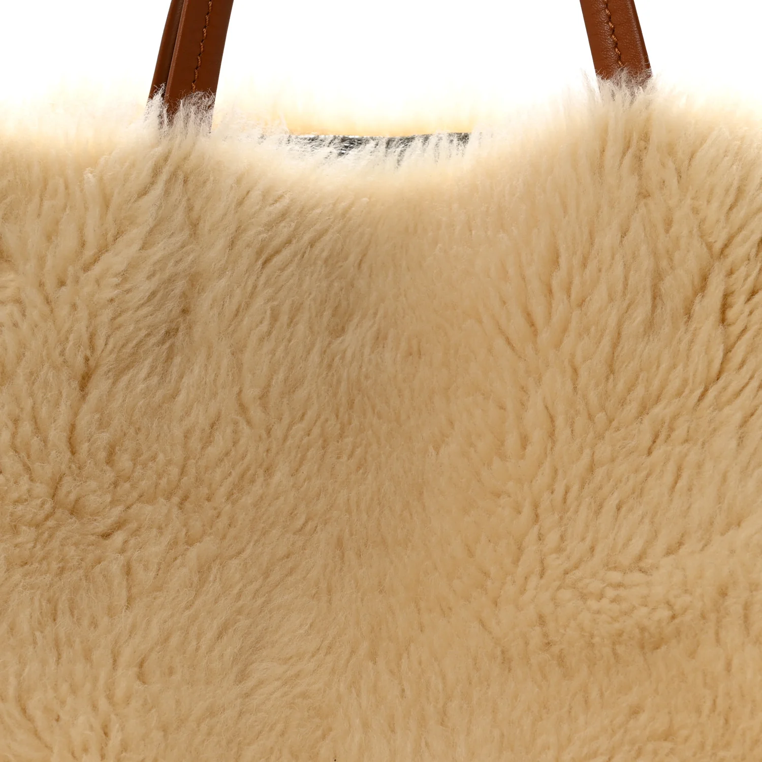 Metallic Lambskin Shearling Medium Phantom Cabas Reversible Tote Natural Silver - Top Club
