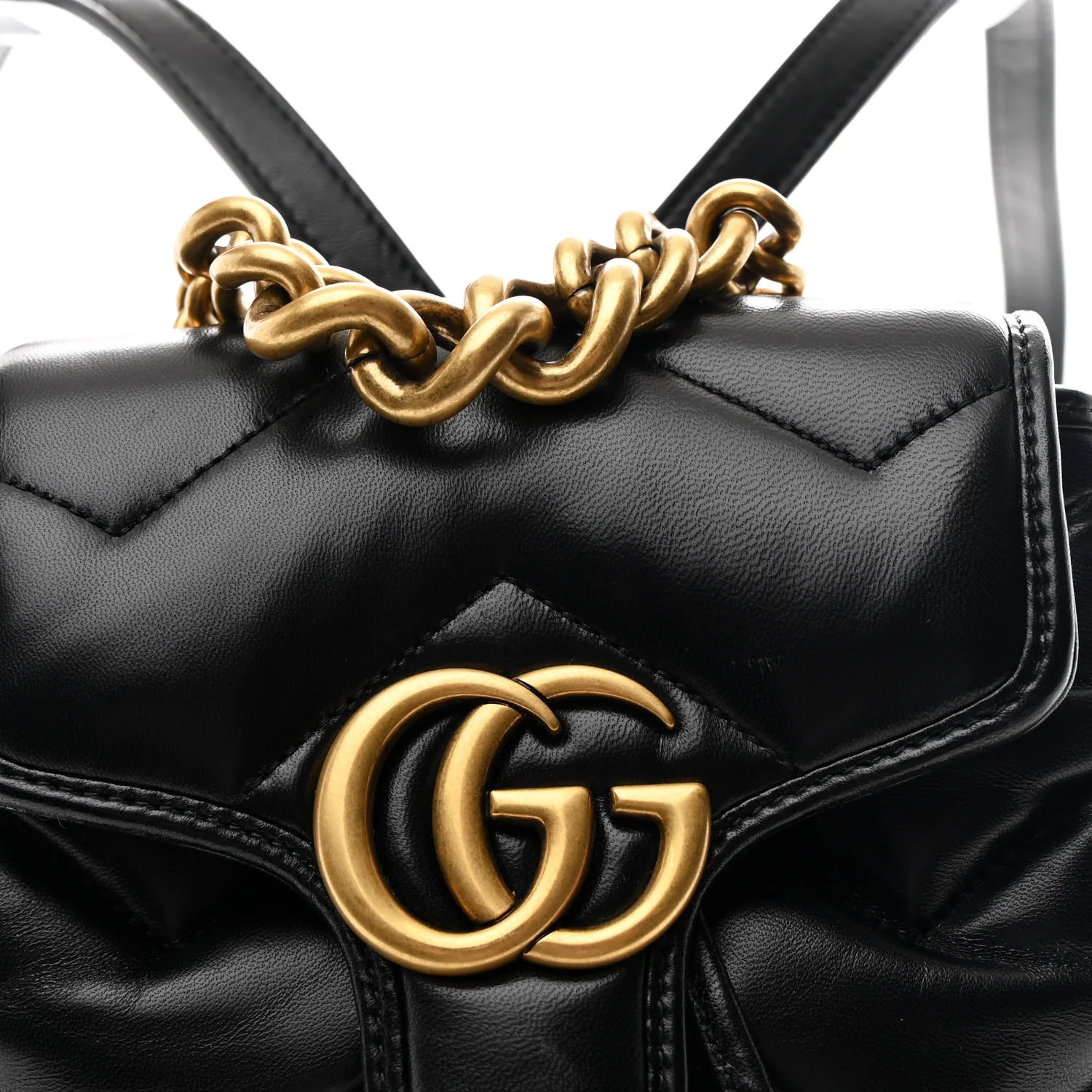 Nappa Chevron Matelasse GG Marmont Backpack Black - Top Club