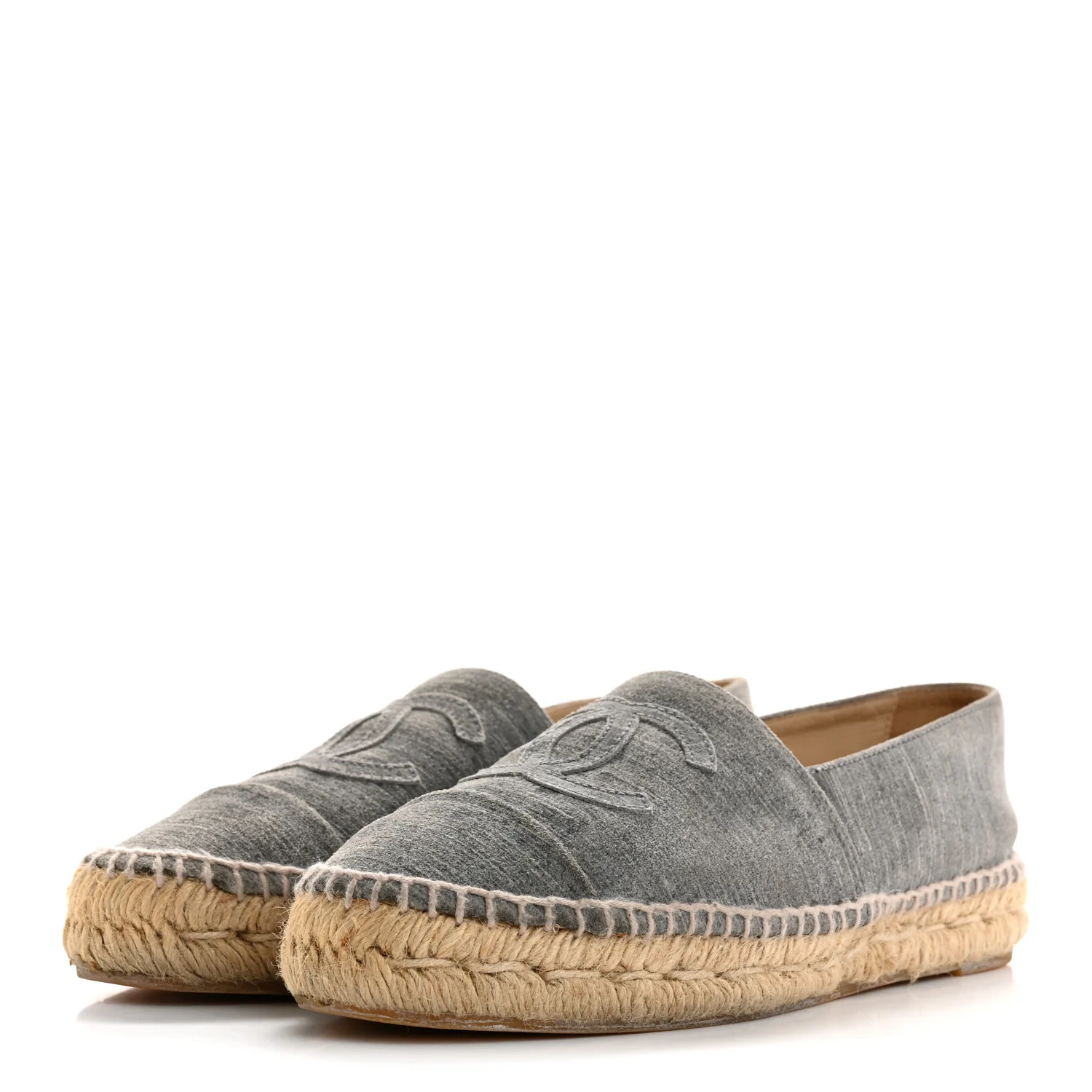 Striated Suede Espadrilles 37 Dark Grey - Top Club