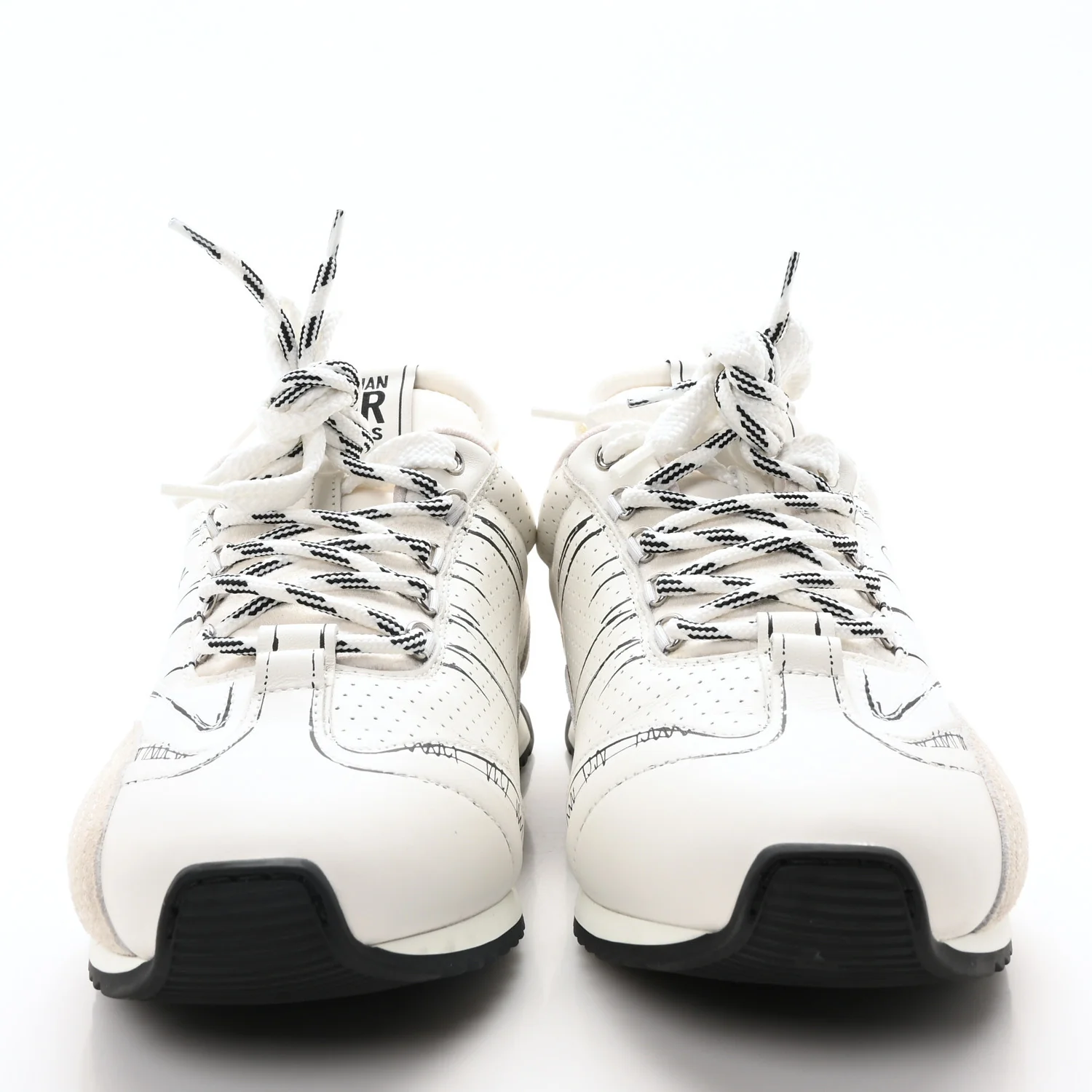 Calfskin Nylon Womens D-Sketch Sneakers 41 White - Top Club