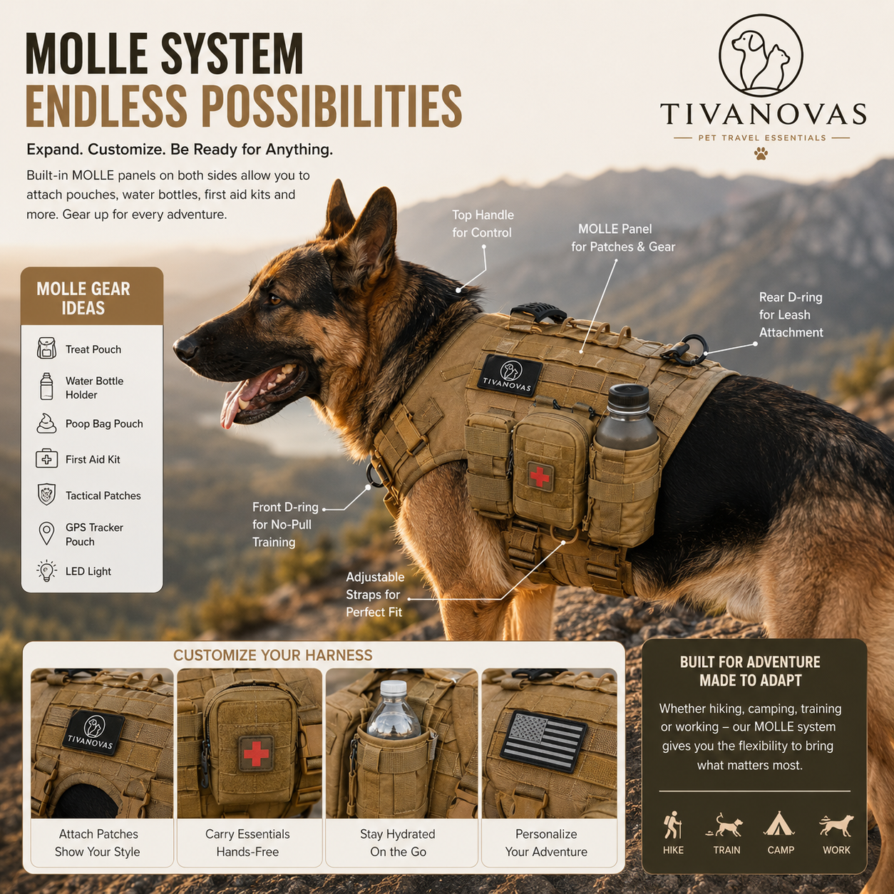 TIVANOVAS Tactical Dog Harness