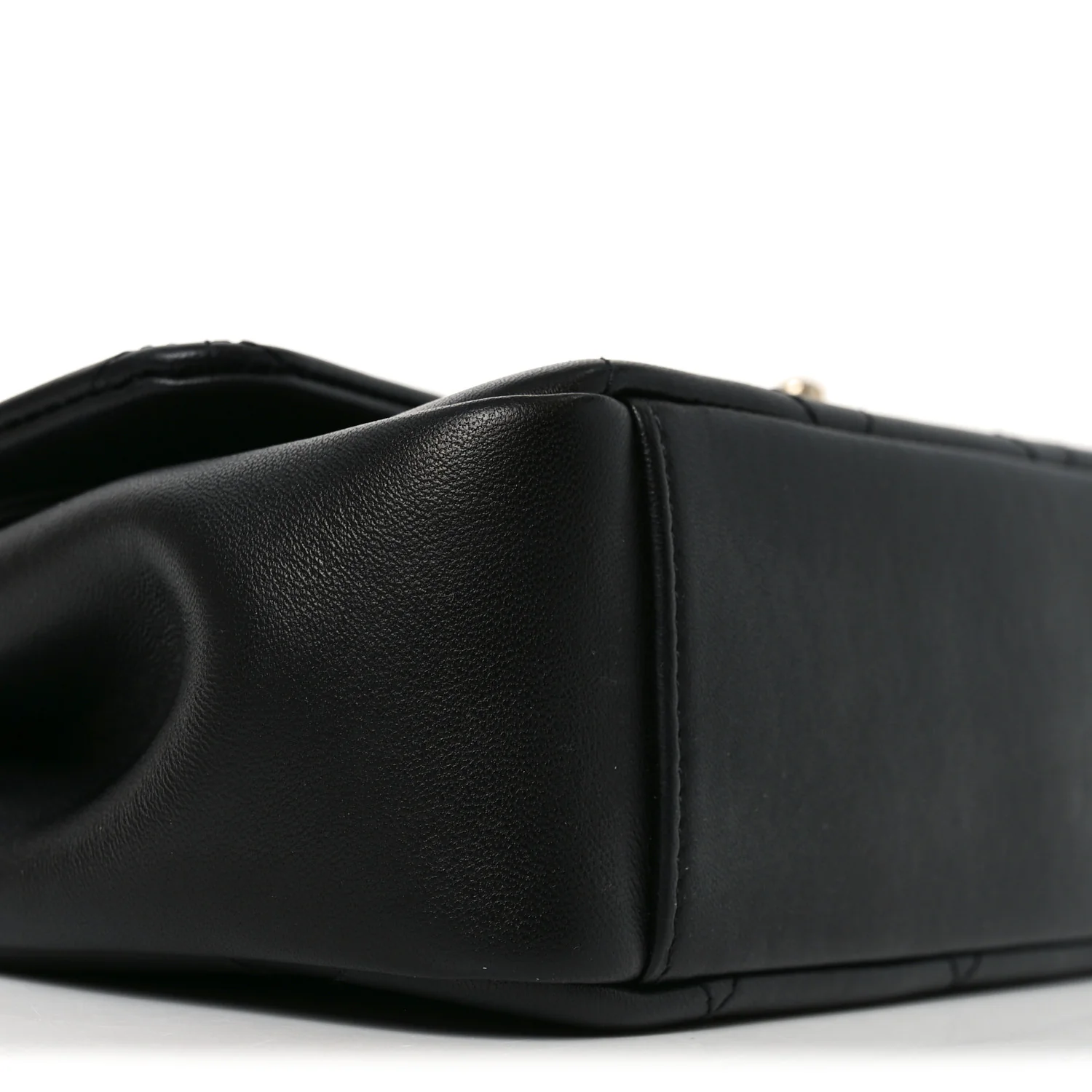 Lambskin Small Chain Handle Flap Bag Black - Top Club
