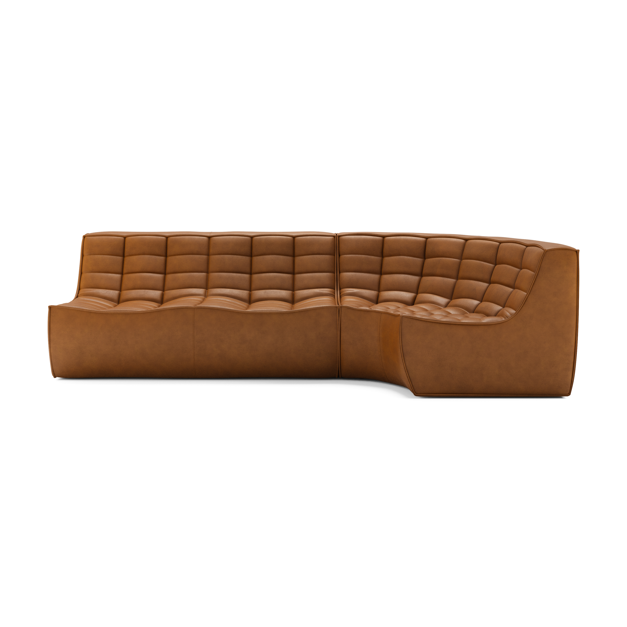 Modulaire bank N701 old saddle set 2 seat 90° ronde hoek