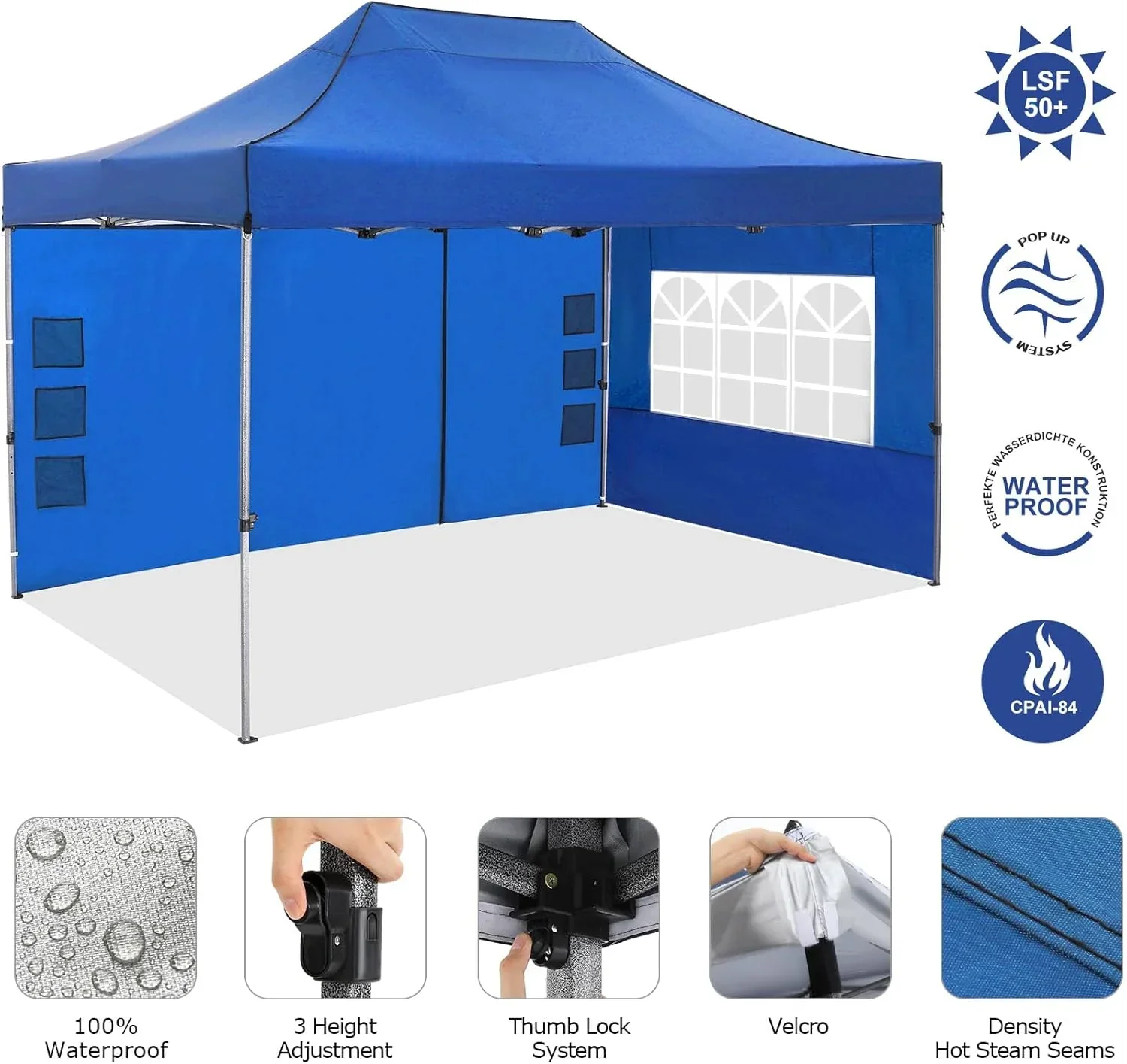 COBIZI 10x20 Heavy Duty Pop up Canopy Tent 6 sidewalls Commercial Canopy Wedding Party Tents