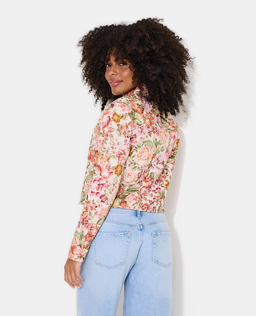 Pimkie Veste droite motif fleurs façon tapisserie