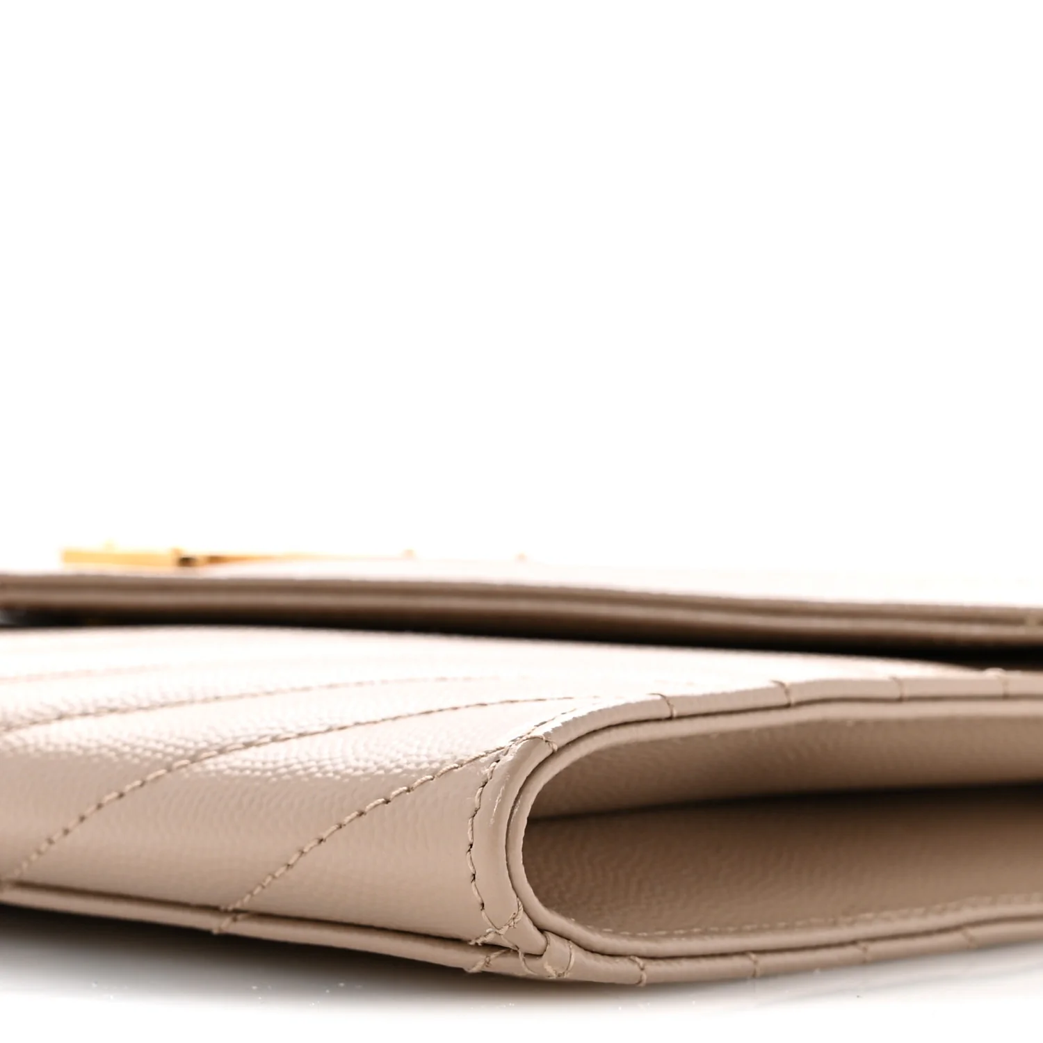 Grain De Poudre Matelasse Chevron Monogram Envelope Clutch Dark Beige - Top Club